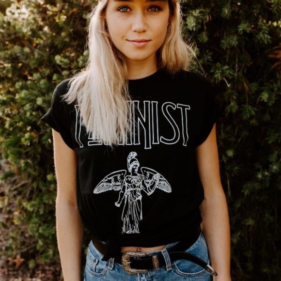 black feminist graphic short sleeve tee top - Picture 3 of 4